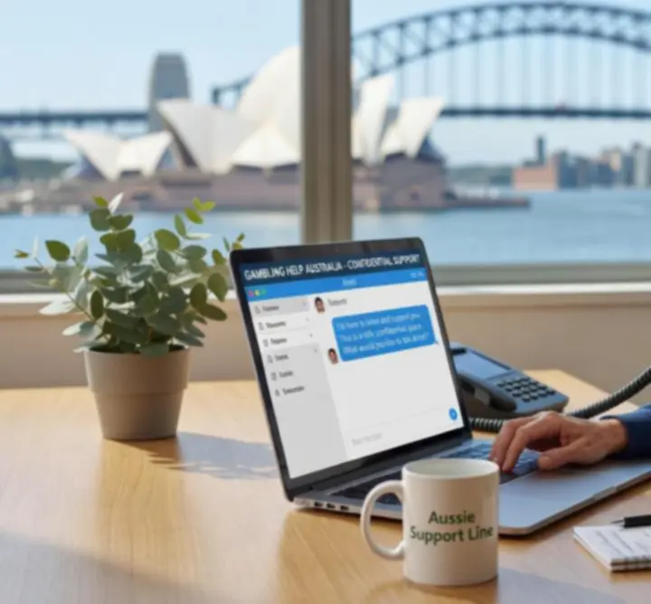 Online counsellor providing gambling support through a secure chat